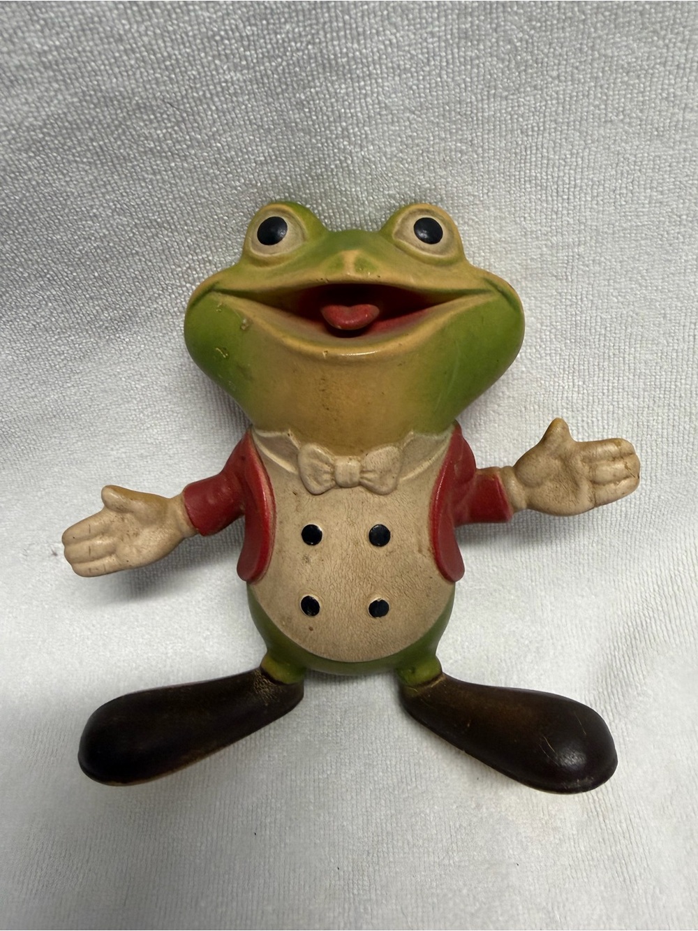Vintage 1948 Rempel FROGGY Smiling Ed McConnell Toy Rubber 5" Squeakie Frog.